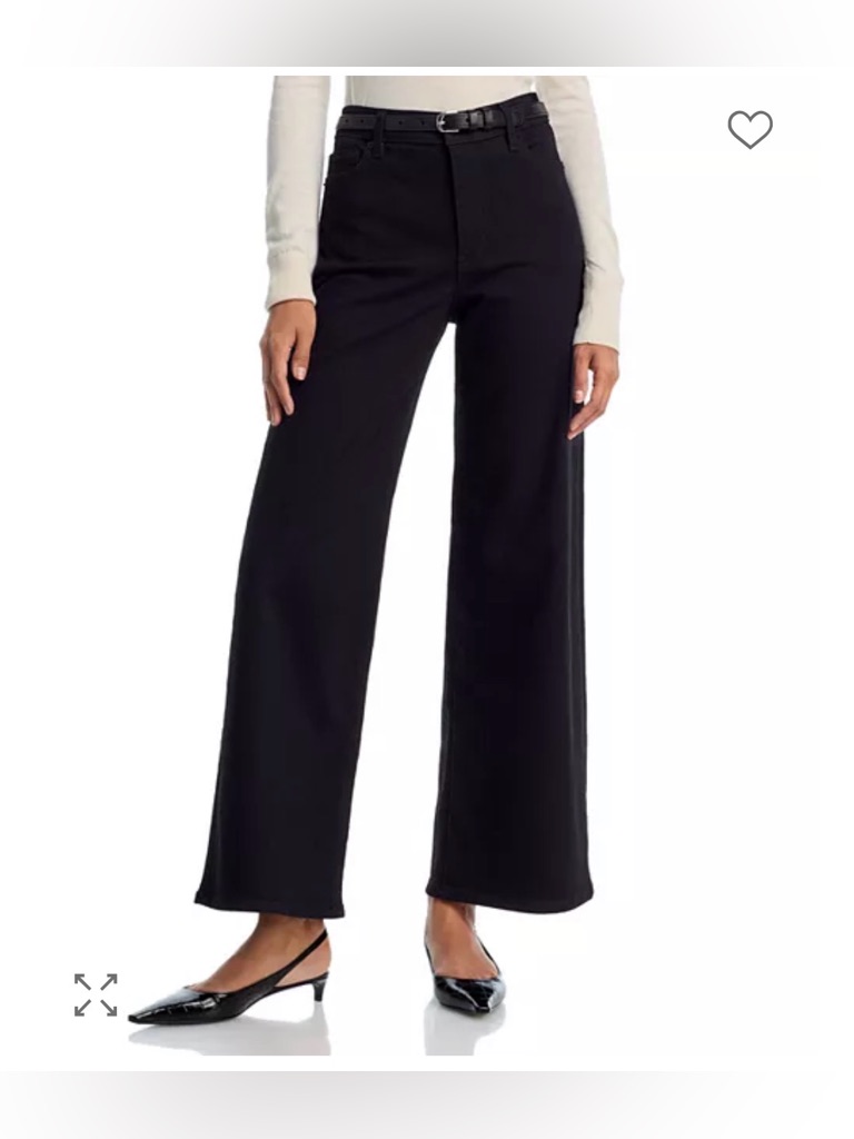 New Frame Denim Black Le Slim Palazzo High Rise Jeans Size 27 Contemporary Chic